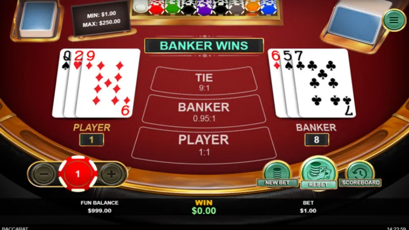 Strategy for playing Baccarat and betting against the wind